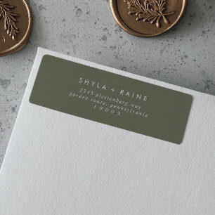 Etiquetas de la dirección de retorno verde oliva d