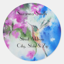 Etiquetas de la dirección del Boda Hummingbird Gar