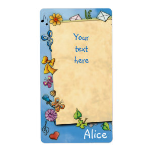 Etiquetas de la escuela con su nota