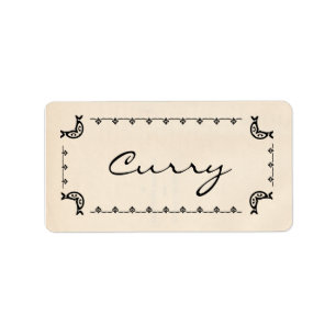 Etiquetas de la hierba del curry del estilo del