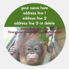 Etiquetas de la organización de caridad Orangutan 