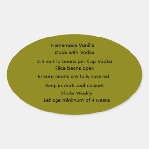 Etiquetas de la receta de Vodka de vainilla casera
