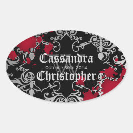 Etiquetas de las bodas de Halloween de vampiros gó