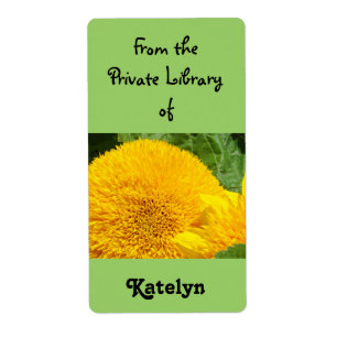 Etiquetas de libro de girasoles Biblioteca privada