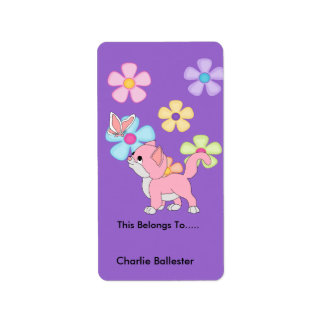 Etiquetas de libro para niños Stickers Gatito Gato