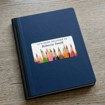 Etiquetas de Libros con Lápices Coloridos | Etique