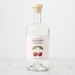 Etiquetas de licor de cereza casero estilo vintage