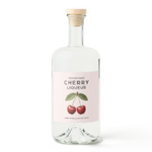 Etiquetas de licor de cerezo caseras estilo vintag