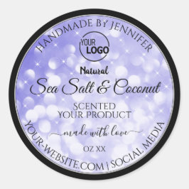 Etiquetas de logotipo de Purpurina azul claro