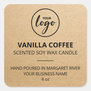 Etiquetas de logotipo de velas de papel Kraft