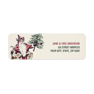 Etiquetas de los Navidades de Vintage Santa Claus