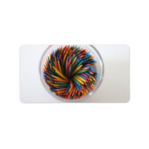 Etiquetas de los palillos de dientes de color