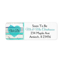 Etiquetas de madera blanca y Verde azulada turques