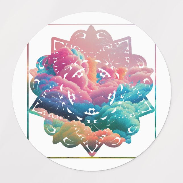 Etiquetas de Mandala coloridas (Diseño 1)