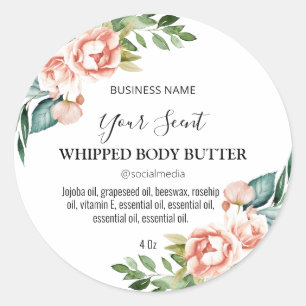 Etiquetas de manteca de cuerpo floral Delicadas bl