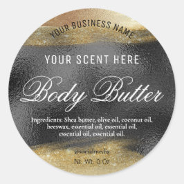Etiquetas de Mantequilla Corporal Negra con tinta 