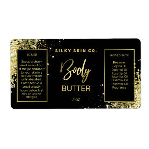 Etiquetas De Mantequilla De Cuerpo Negro Y Oro Pur