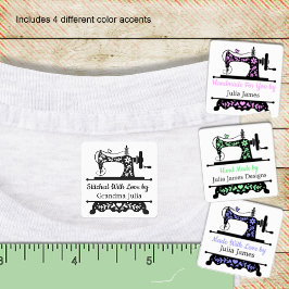 Etiquetas de máquina de coser de cosecha de vintag