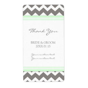 Etiquetas de matrimonio Gris Mint Chevron