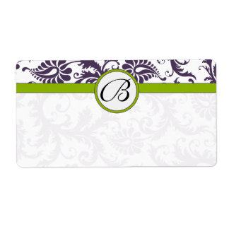 Etiquetas de matrimonio Lapis Purple y Apple Green