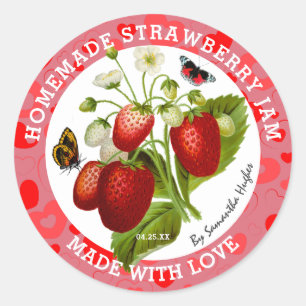 Etiquetas de Mermelada de Fresa Hechas con Amor