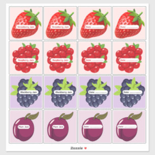Etiquetas de Mermelada de Frutas Mixtas Hoja de Vi