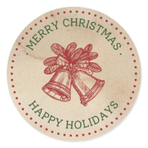 Etiquetas de Navidad de Campanas de Jingle Vintage