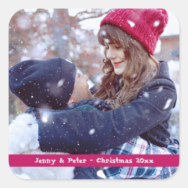 Etiquetas de Navidad fotográficas (Anverso)