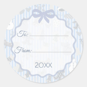 Etiquetas De Navidad Personalizadas Con Lazos De R