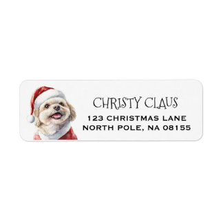 Etiquetas de Navidad personalizadas para perro Shi