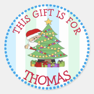 Etiquetas de Navidades personalizadas Cute Santa y
