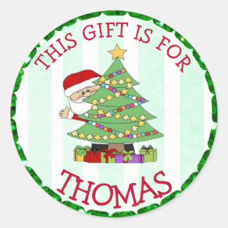 Etiquetas de Navidades personalizadas Cute Santa y