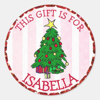 Etiquetas de Navidades personalizadas de árbol y r