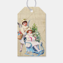 Etiquetas de Navidades Vintage Sled | Fiesta nostá
