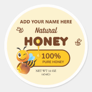Etiquetas de negocio del Apiario Natural Honey Bee