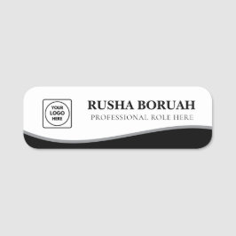 Etiquetas de nombre con logotipo de gradiente de p