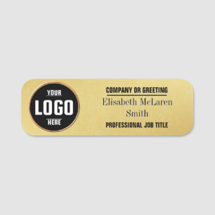 Etiquetas de nombre de empleado Gold Look - Person