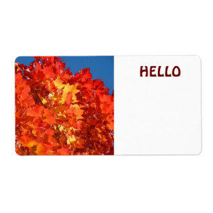Etiquetas de nombre de HELLO Hojas de otoño Confer