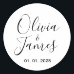 Etiquetas de nombre de pareja boda | Blanco redond<br><div class="desc">Etiquetas de nombre de pareja boda | Pegatinas blancos redondos | El boda Hotel Bag Snack Bag Bag Sweets Postres Favorece A Los Pegatinas.</div>