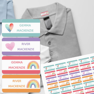 Etiquetas de nombre de ropa codificadas por color