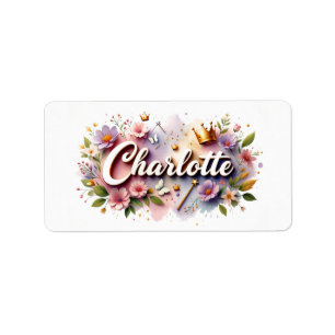 Etiquetas de nombre floral Princess - Pegatina per