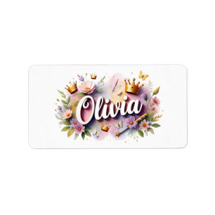Etiquetas de nombre florales de princesa – Pegatin
