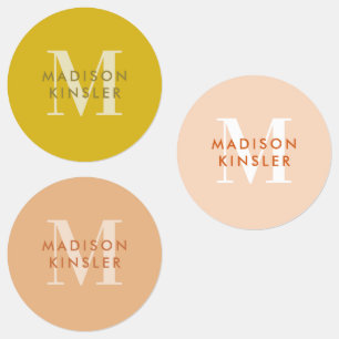 Etiquetas de nombre impermeables boho iniciales si