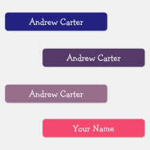 Etiquetas de nombre personalizadas coloridas para