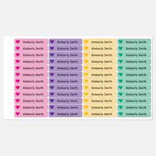 Etiquetas de nombre personalizadas con forma de co