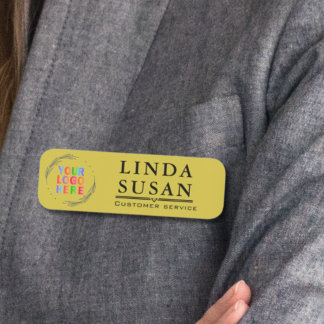 Etiquetas de nombre personalizadas con logotipo y