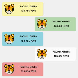 Etiquetas de nombre personalizadas de tigre mate  