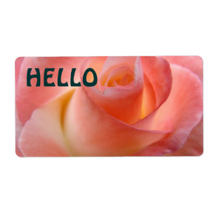 Etiquetas de nombre ROSAS FLORES ROSADAS HELLO