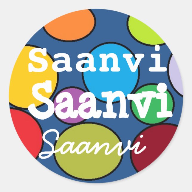 Etiquetas de nombre Saanvi (Anverso)