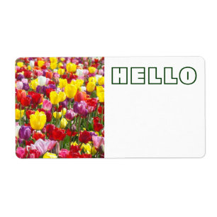 Etiquetas de nombre Tulip Flores Primavera HOLA